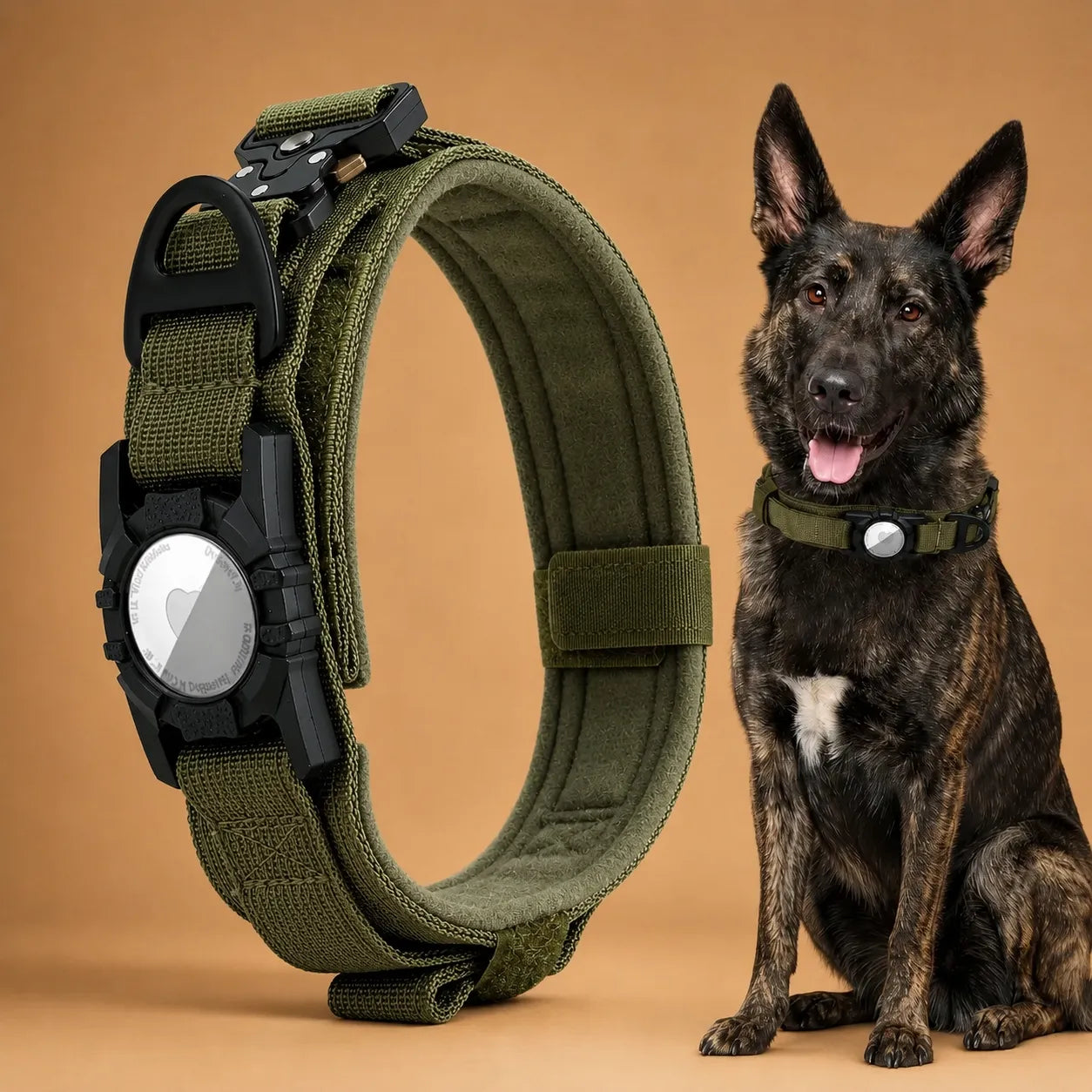 Collier chien tactique avec AirTag - poignée de contrôle