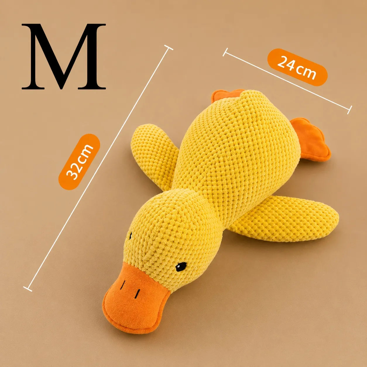 Jouet canard chien sonore - Peluche velours 3 tailles résistante