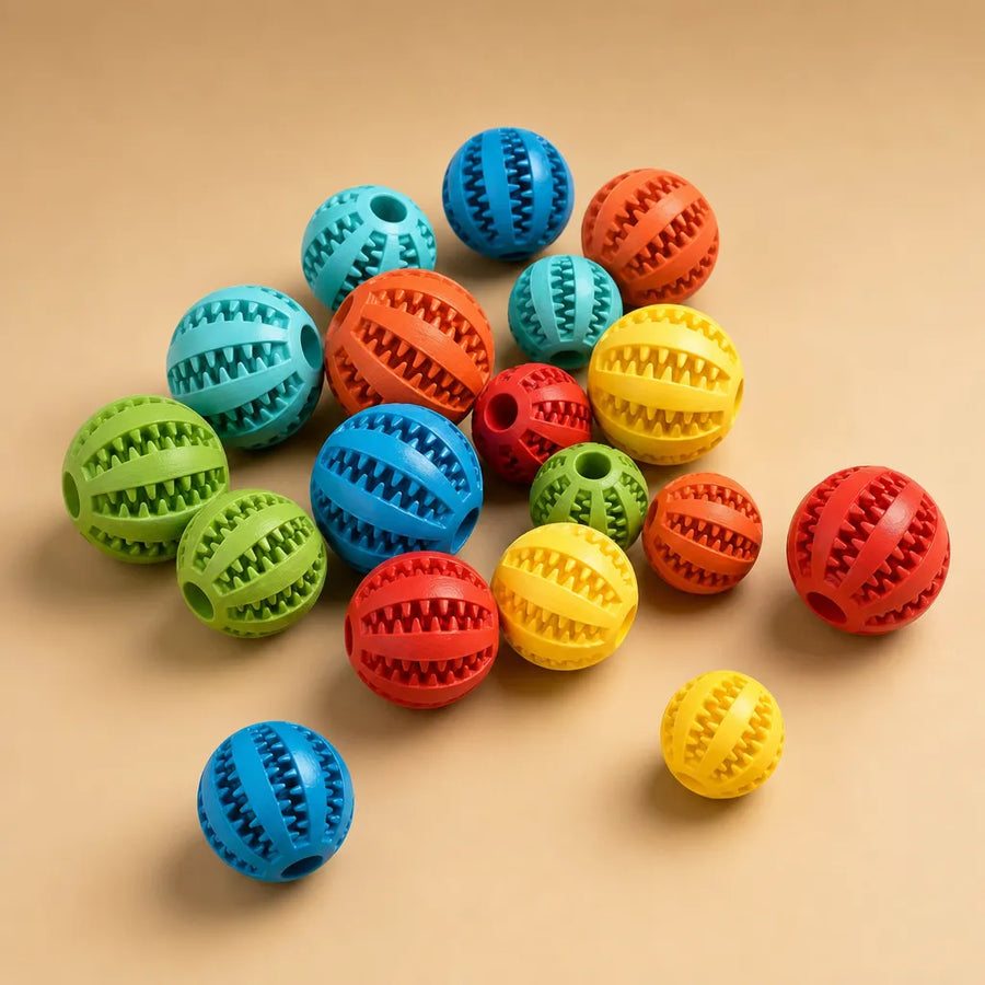 Balle kong chien caoutchouc - Picots distributeur friandises 5 cm