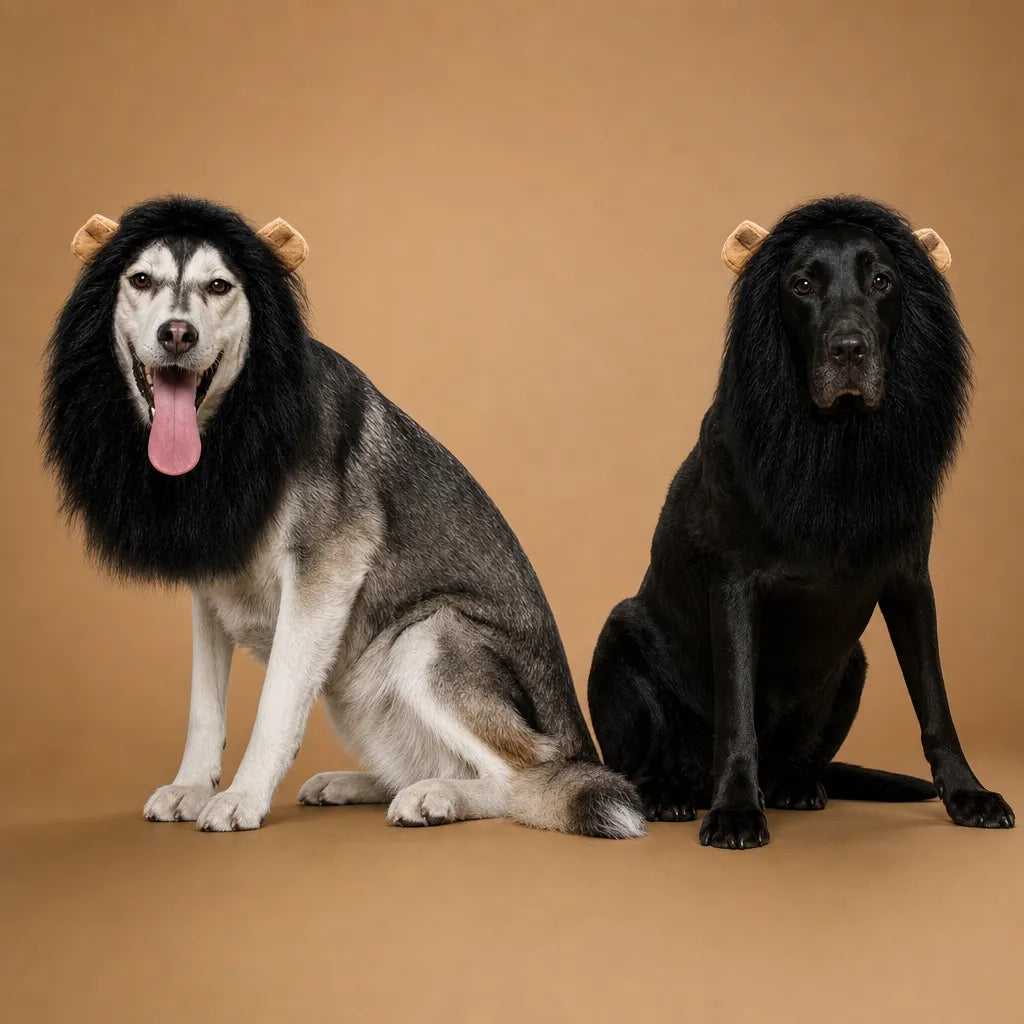 Crinière de lion pour chien - Perruque réaliste et ajustable