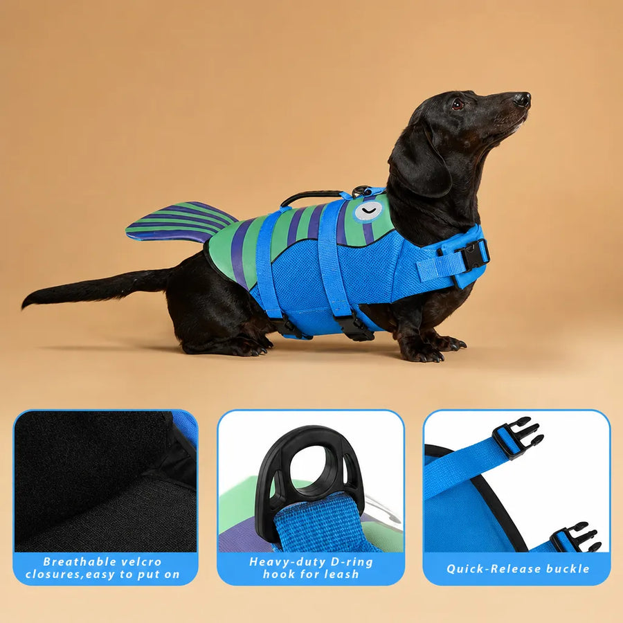 Gilet de sauvetage chien requin sirène - XS à XL