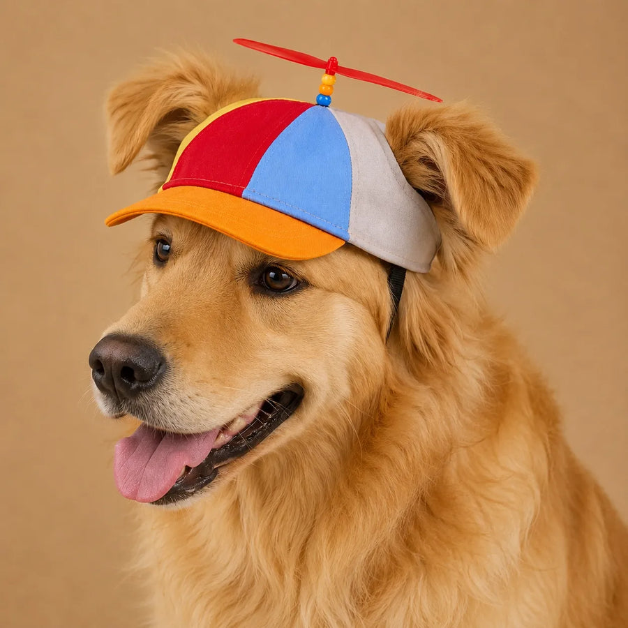 Casquette helice chien - Hélice rotative & Design arc-en-ciel