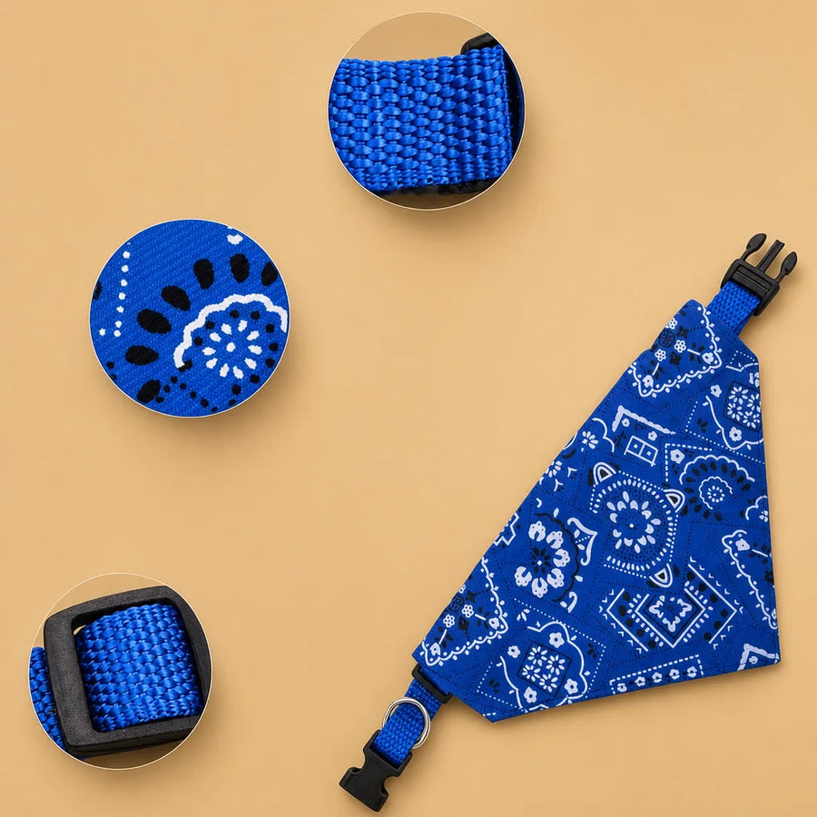Collier bandana chien paisley réglable - S M L