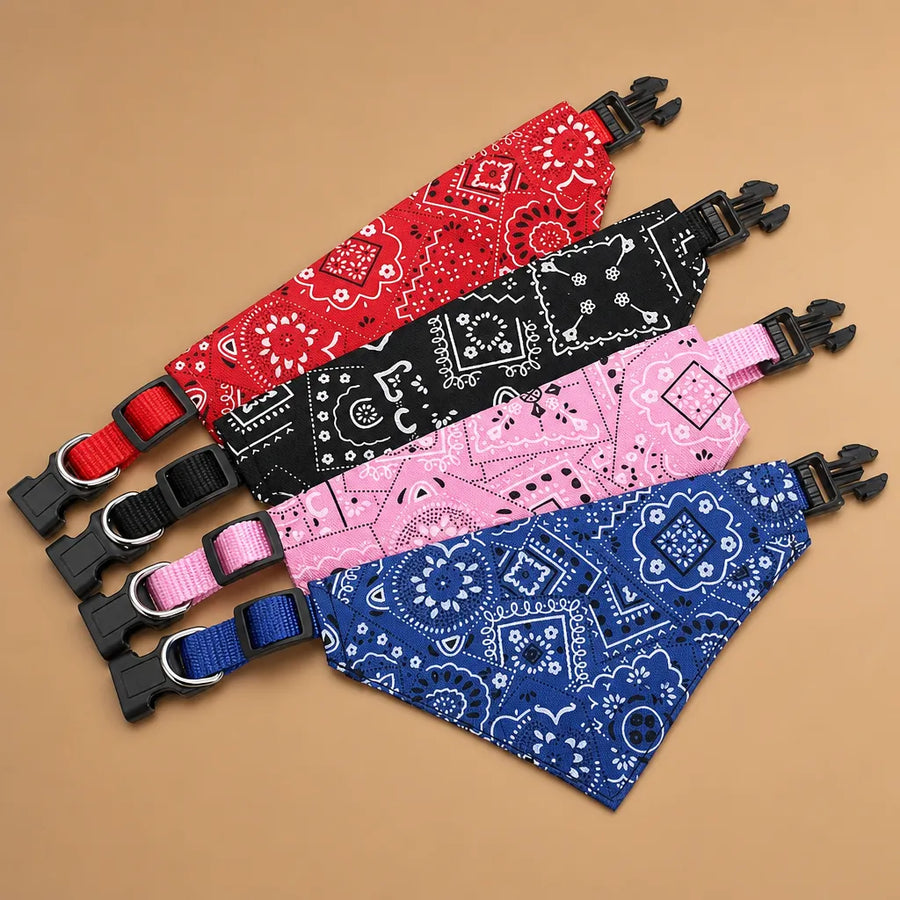 Collier bandana chien paisley réglable - S M L
