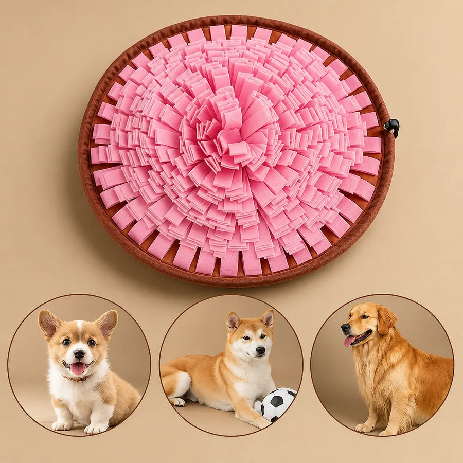 Tapis de reniflage chien feutre - Pliable lavable 3 tailles