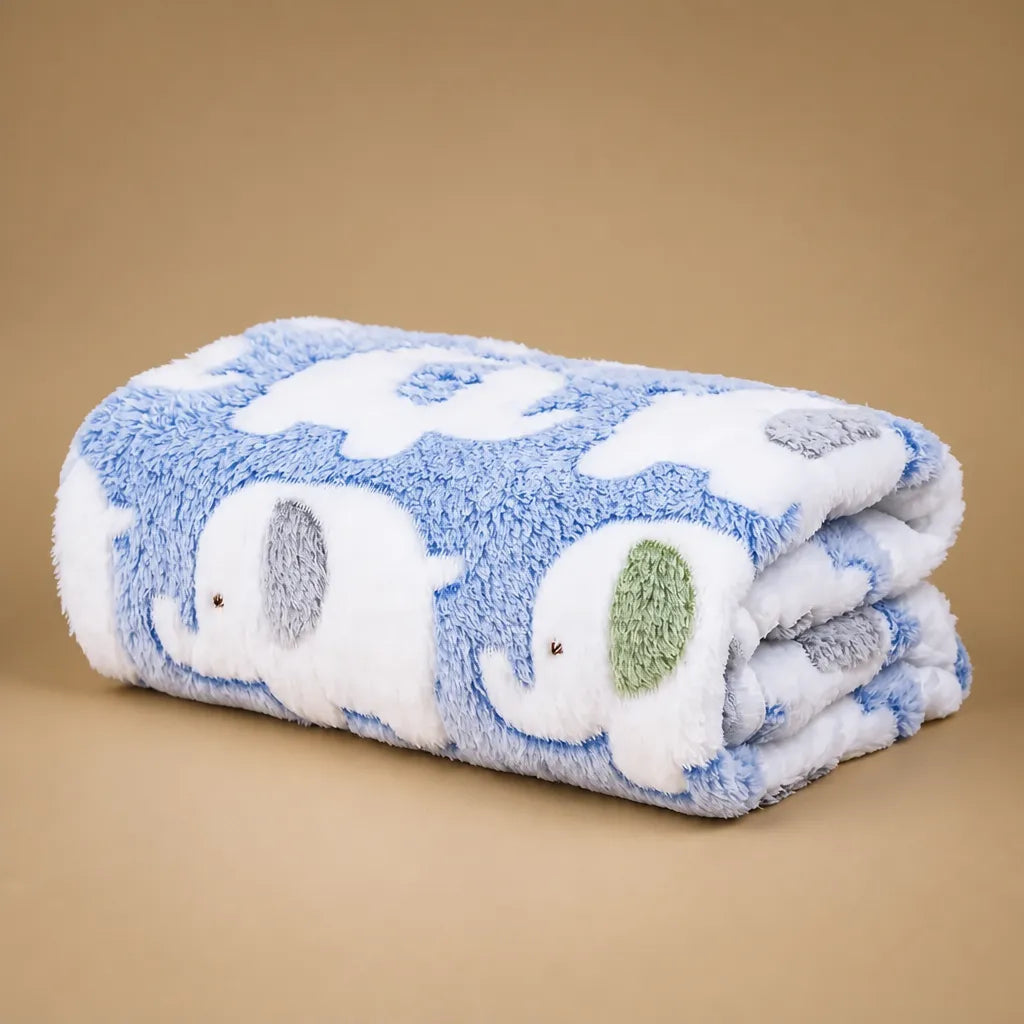 Couverture chien polaire motif éléphant - Douceur & Confort