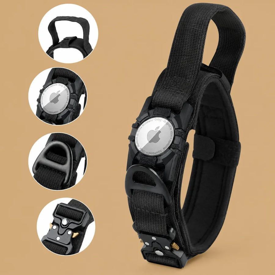 Collier chien tactique avec AirTag - poignée de contrôle