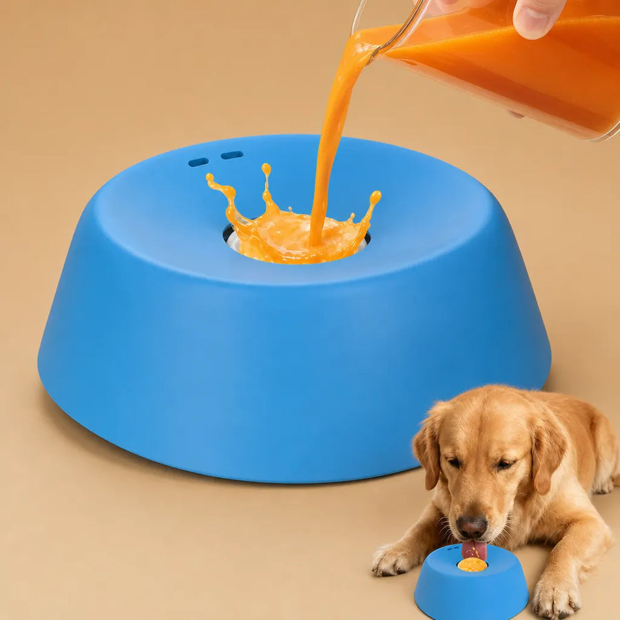 Bol à lécher chien balle rotative - Anti-étouffement lent