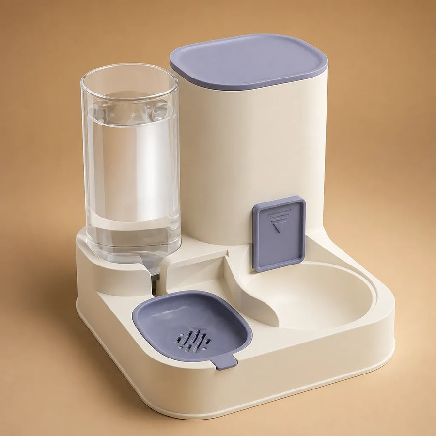Distributeur de croquettes et eau pour chien 2 en 1 - 2,3 L
