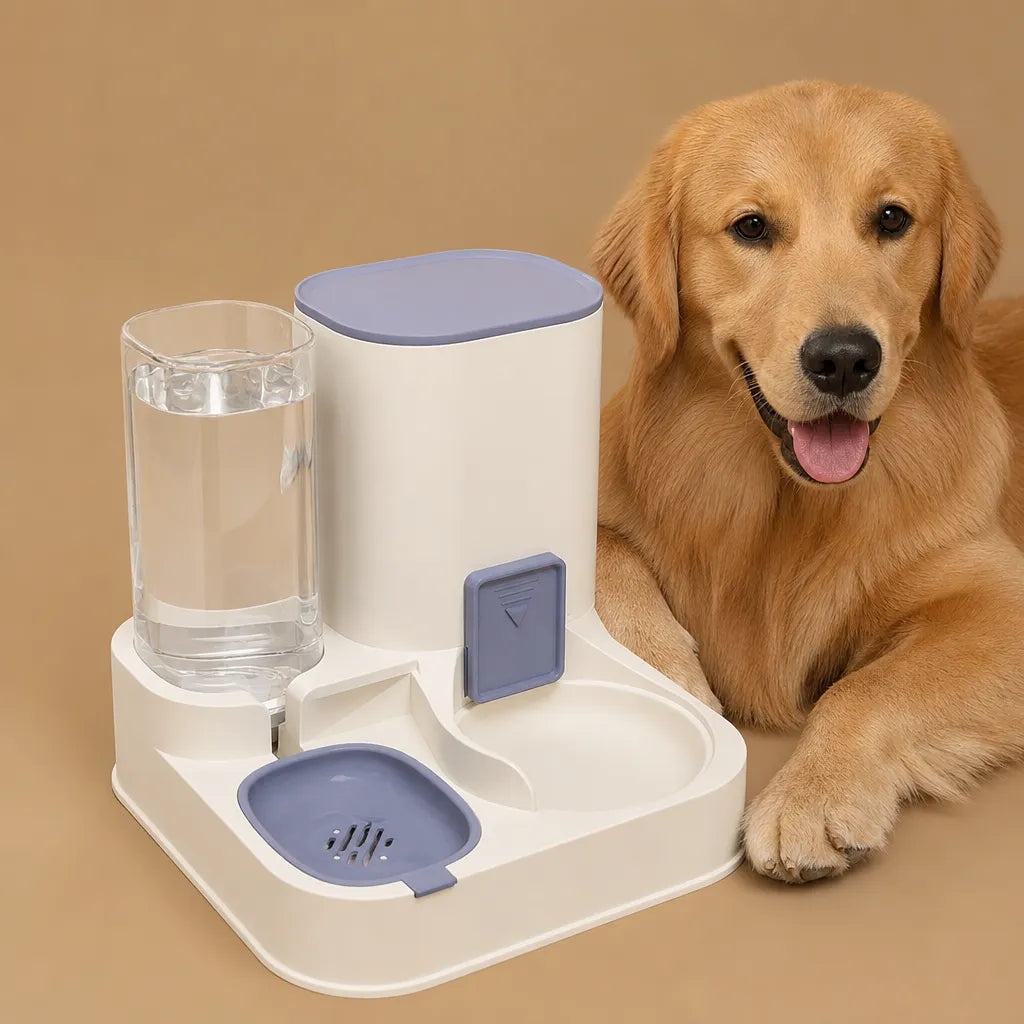Distributeur de croquettes et eau pour chien 2 en 1 - 2,3 L