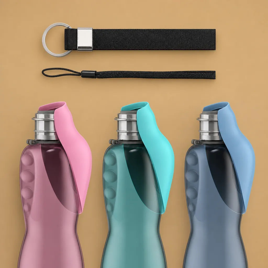Gourde chien portable 800 ml avec bol intégré - 3 coloris