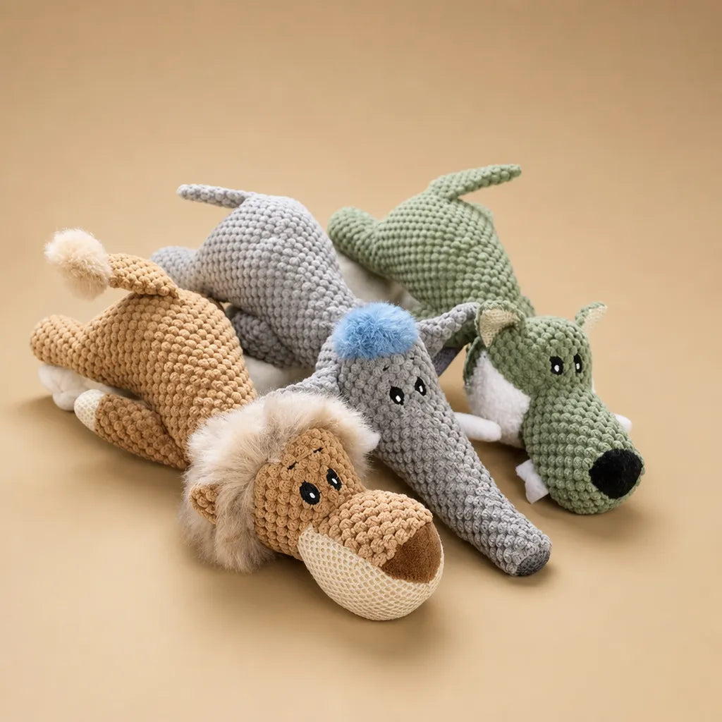 Doudou pour chien sonore - Peluche douce résistante petit chien