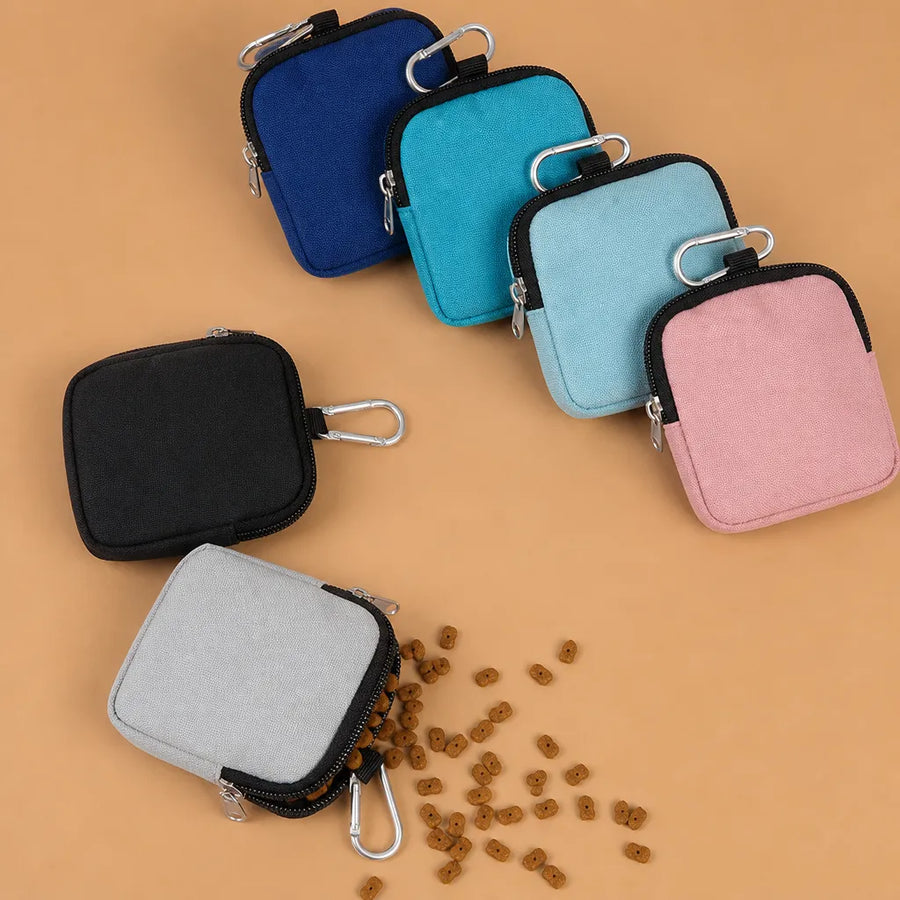 Sacoche friandise chien Oxford - Mousqueton compact 6 coloris