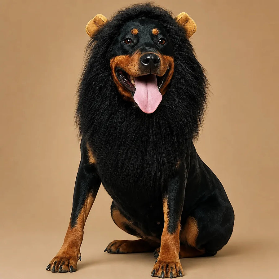 Crinière de lion pour chien - Perruque réaliste et ajustable