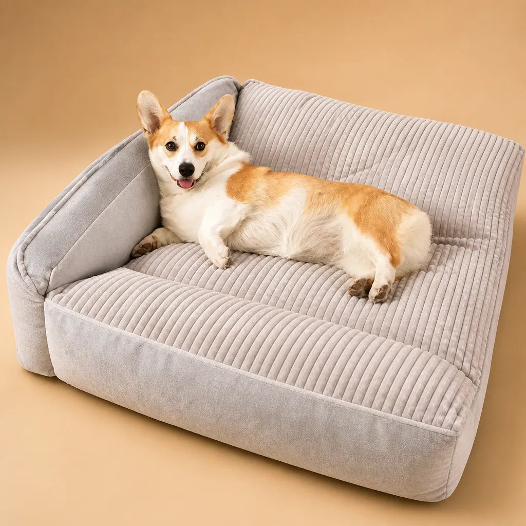 Pouf pour chien canapé luxe - Velours doux housse lavable