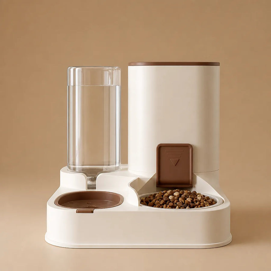 Distributeur de croquettes et eau pour chien 2 en 1 - 2,3 L