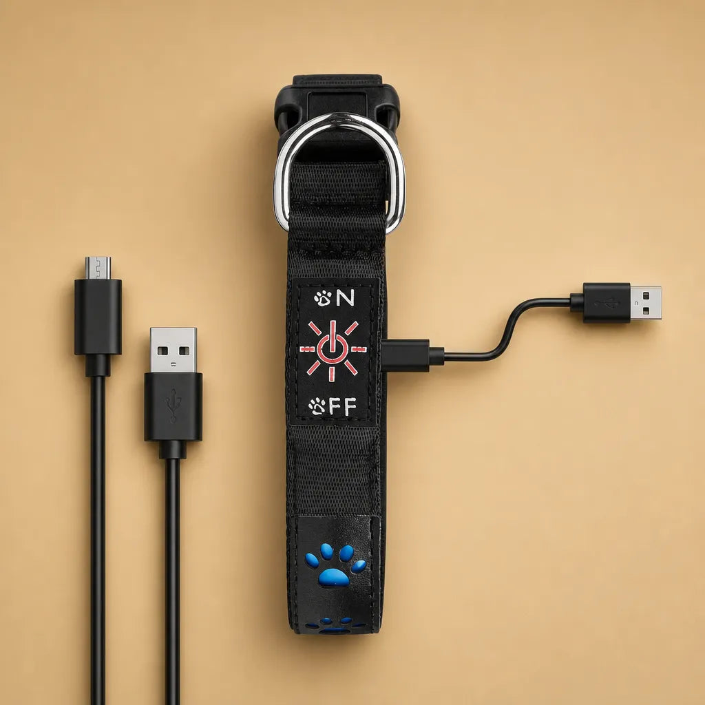 Collier lumineux pour chien - 7 modes LED USB 500 mètres
