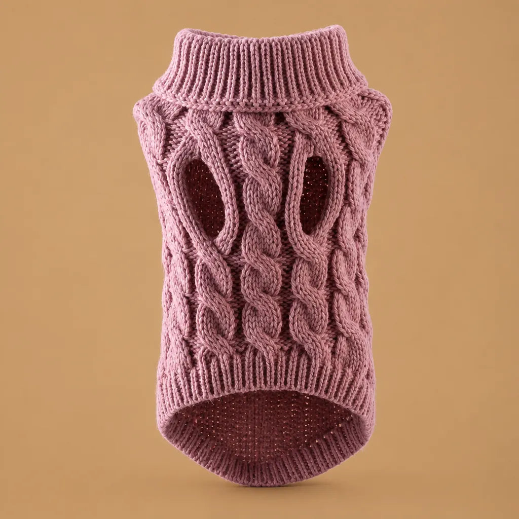 Pull en tricot pour chien torsadé - 7 coloris