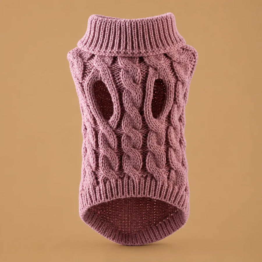 Pull en tricot pour chien torsadé - 7 coloris