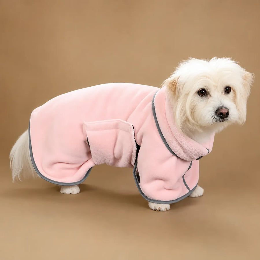Peignoir chien ultra absorbant - microfibre 2 en 1 séchage