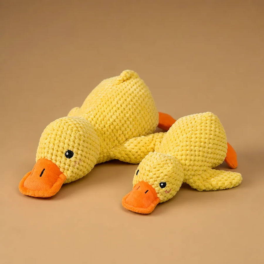 Jouet canard chien sonore - Peluche velours 3 tailles résistante