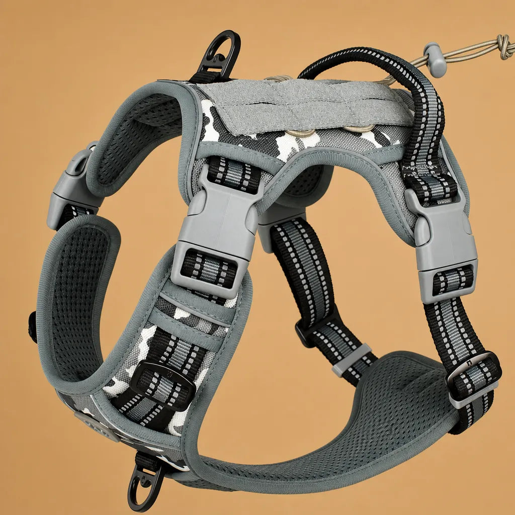 Harnais tactique pour chien - Gilet MOLLE militaire réfléchissant