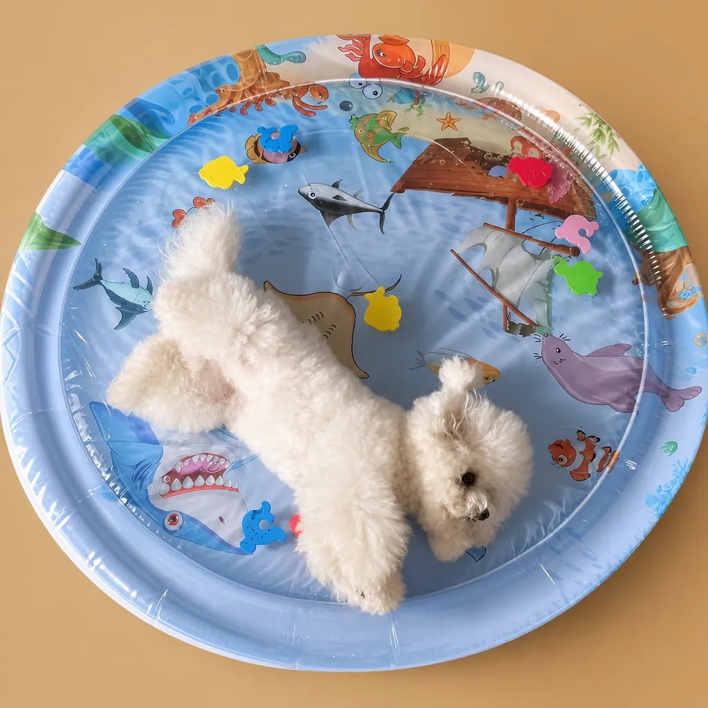 Tapis eau chien gonflable PVC - Fraîcheur interactive été