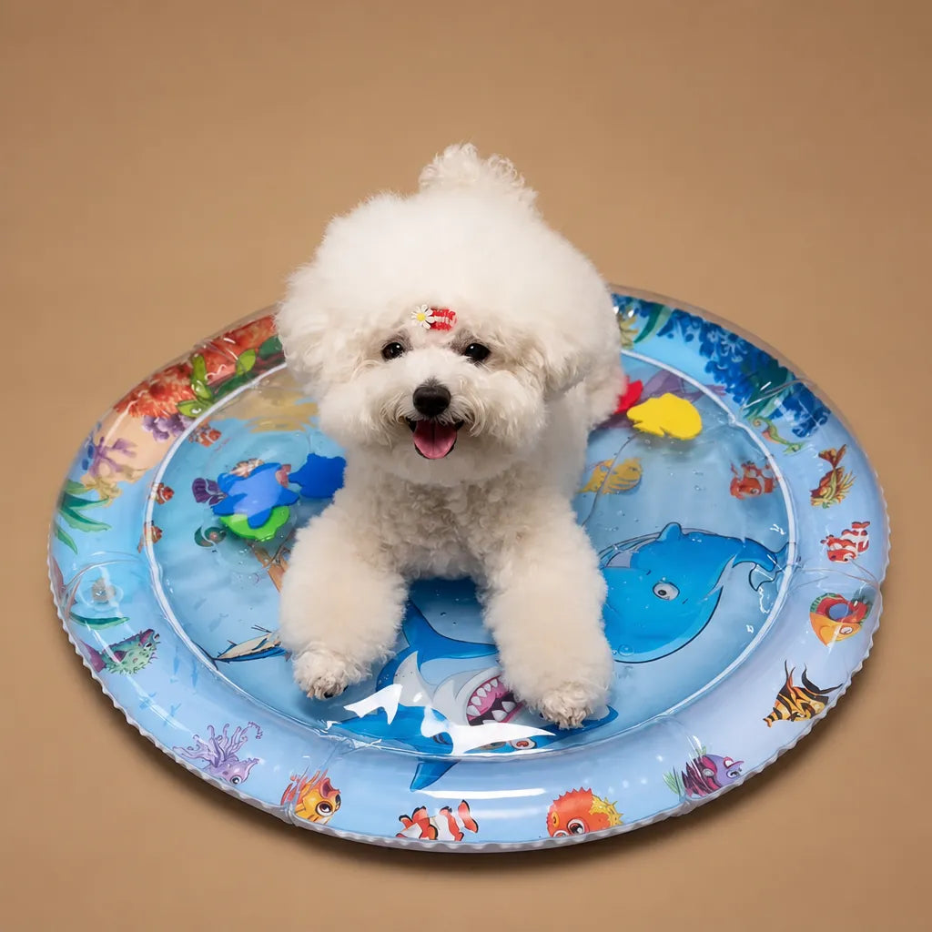 Tapis eau chien gonflable PVC - Fraîcheur interactive été