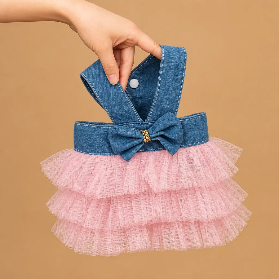 Déguisement chien mariage - Robe tulle élégante pour petite race