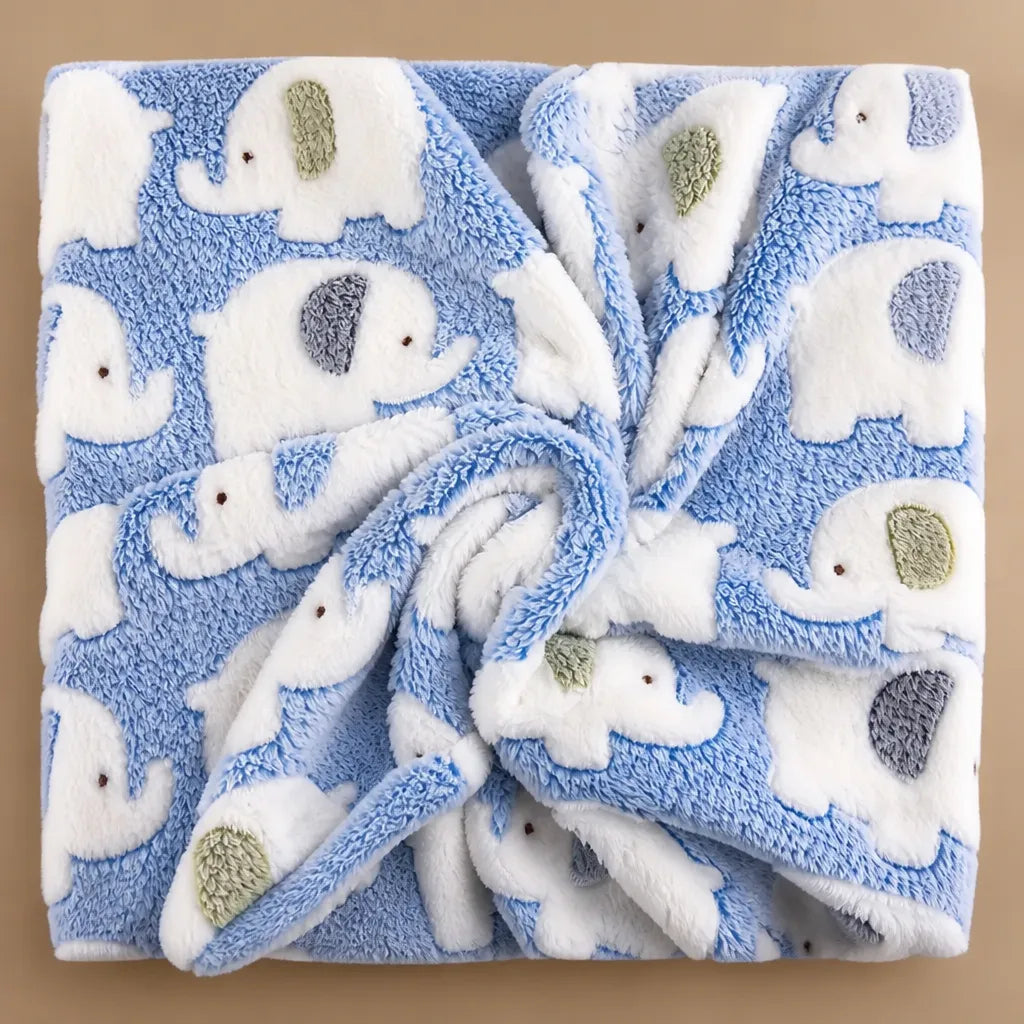 Couverture chien polaire motif éléphant - Douceur & Confort