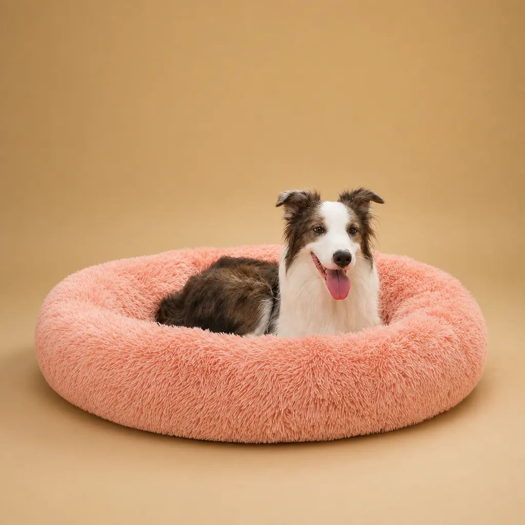 Panier en peluche pour chien rond et ultra-doux - 6 tailles
