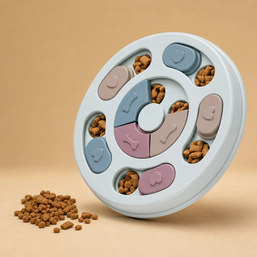 Jouet chien cache nourriture - Plateau interactif rotatif