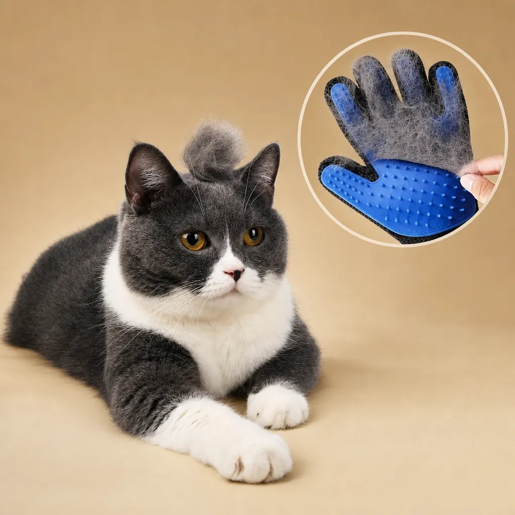 Brosse chien gant en silicone - Massage, bain et déshedding