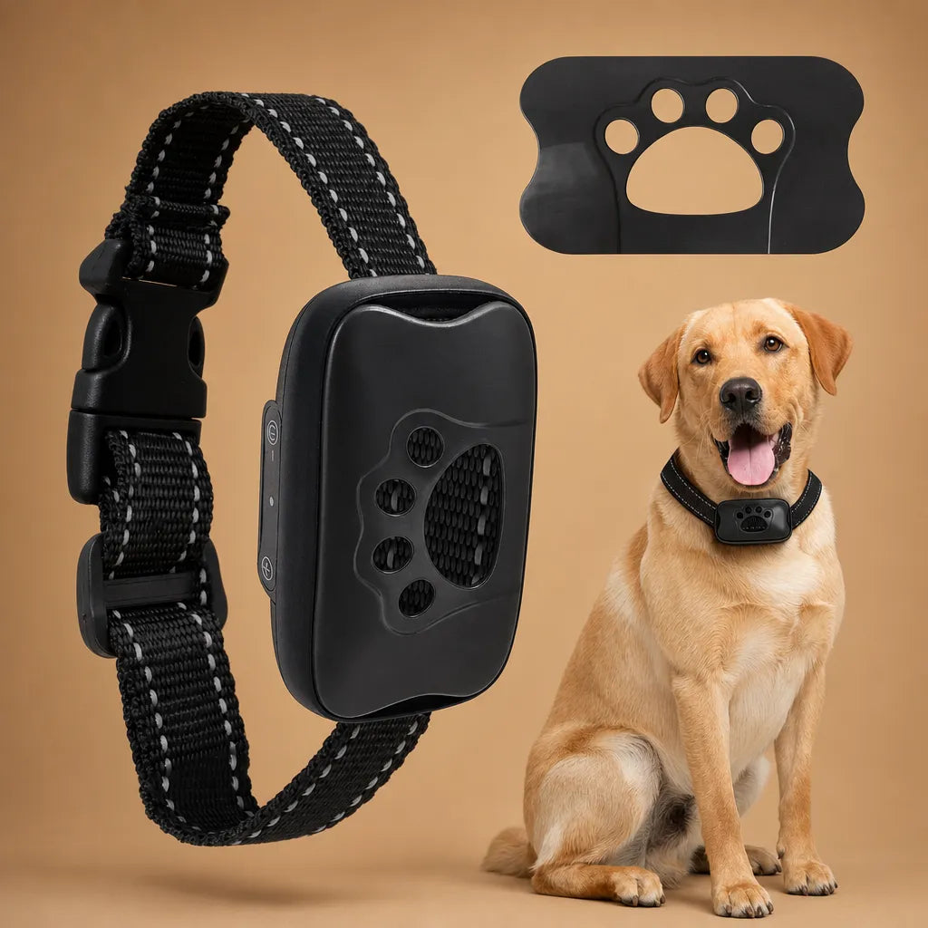 Collier anti aboiement pour chien - Son et vibration USB