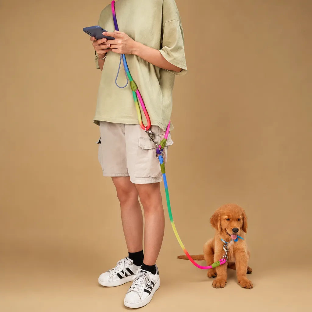 Laisse pour chien mains libres réfléchissante - Nylon