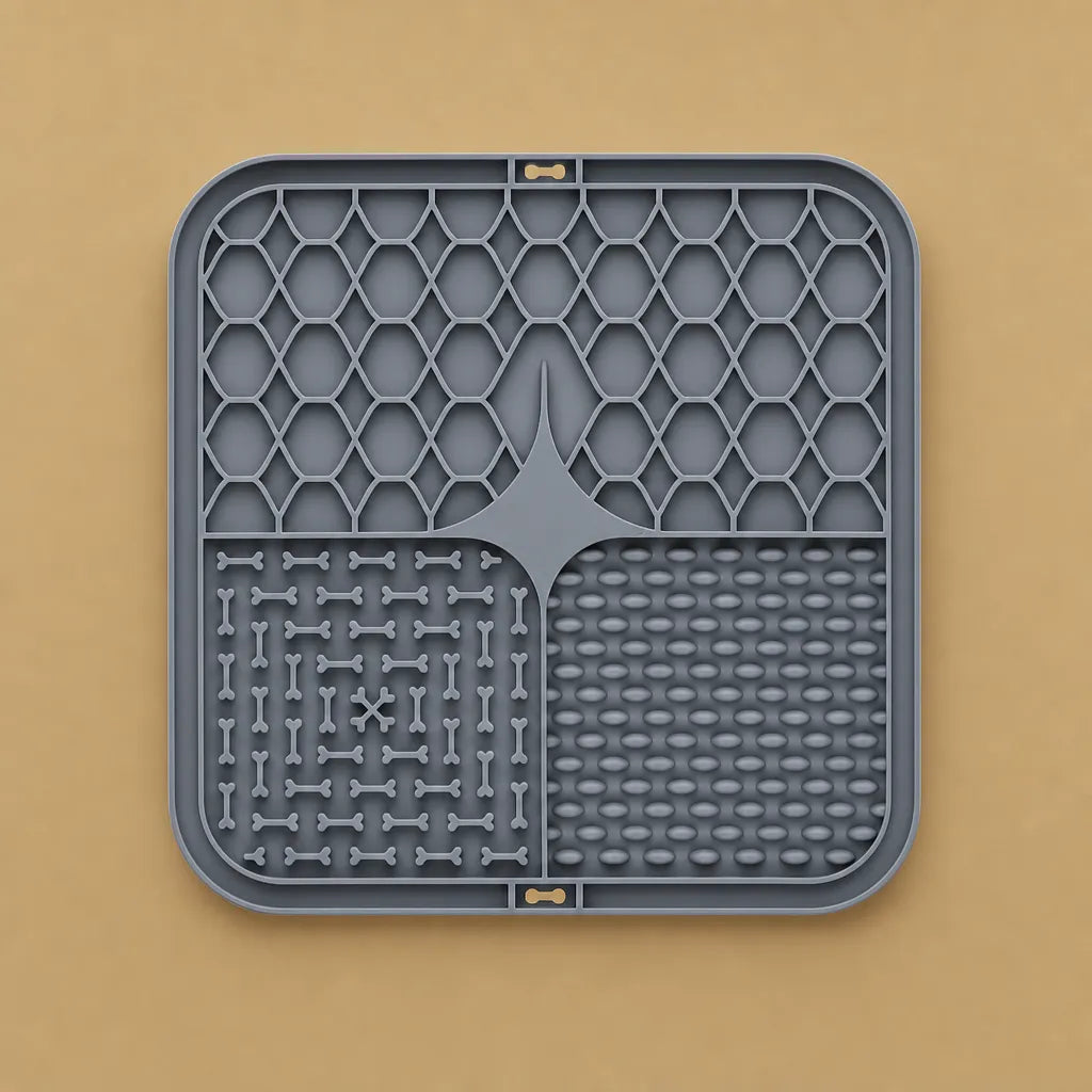 Tapis de léchage pour chien en silicone - Multizone & Ventouses