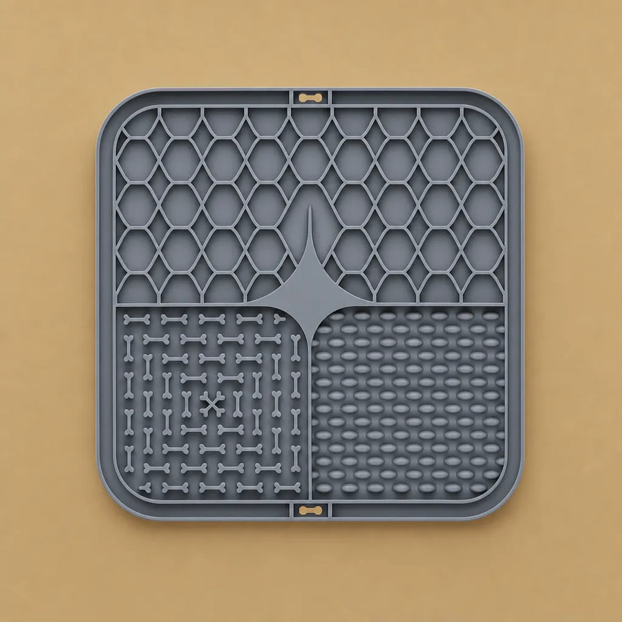 Tapis de léchage pour chien en silicone - Multizone & Ventouses