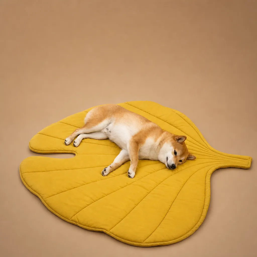 Tapis pour chien frais en coton - Forme feuille respirant