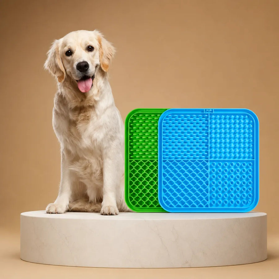 Tapis de léchage pour chien en silicone - Multizone & Ventouses