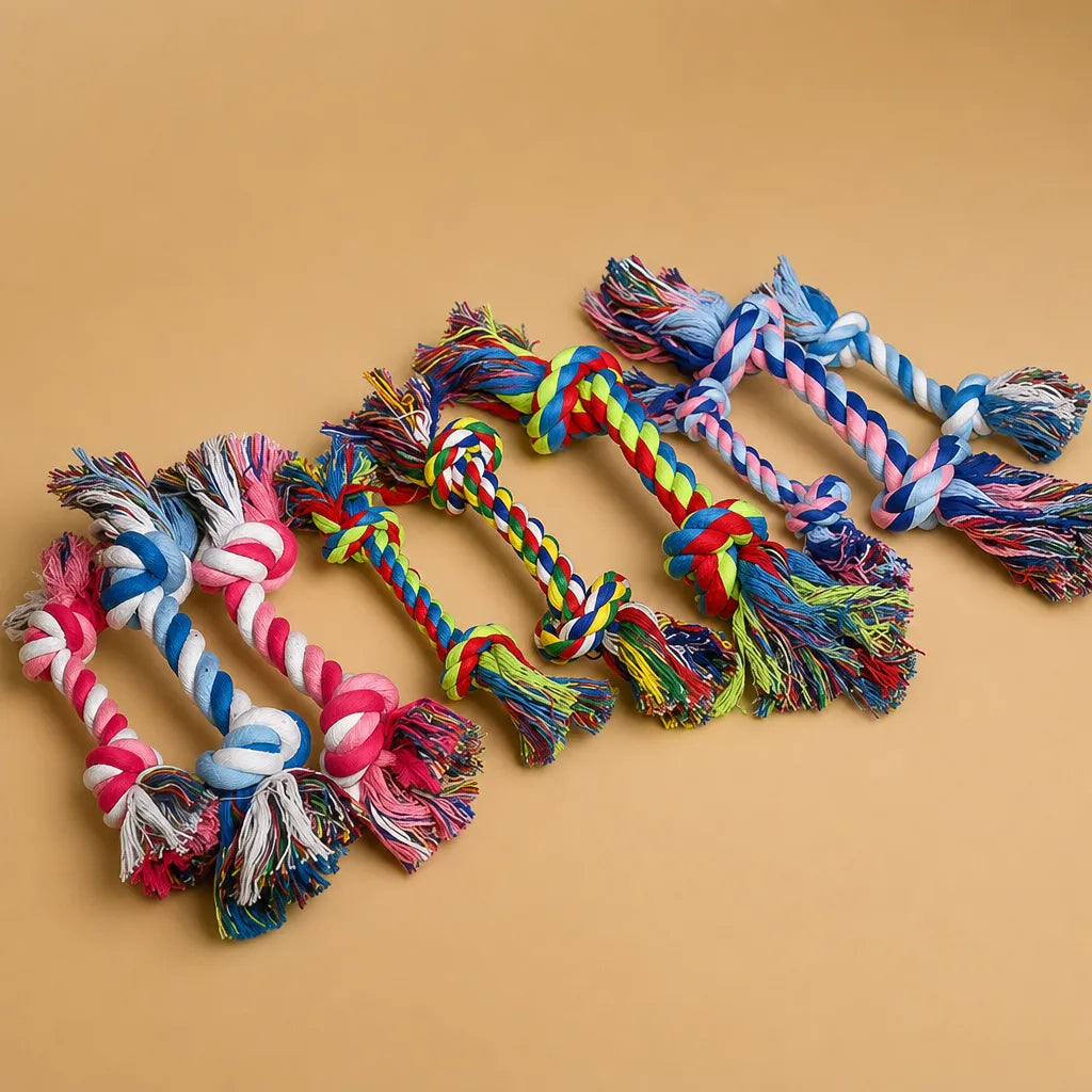 Corde jouet pour chien en coton tressé - Tailles S et L