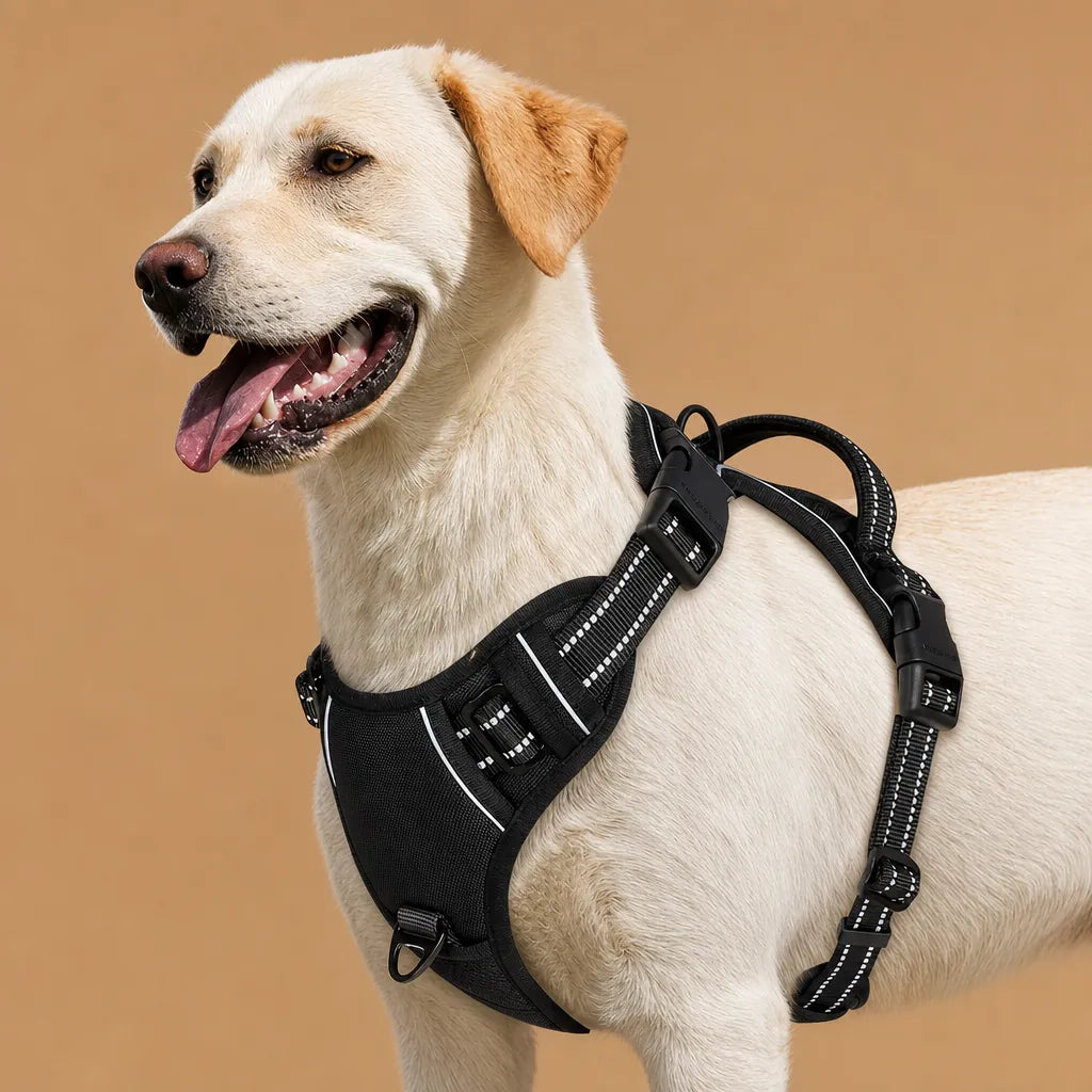 Harnais Chien Réfléchissant Rembourré - Double Attache