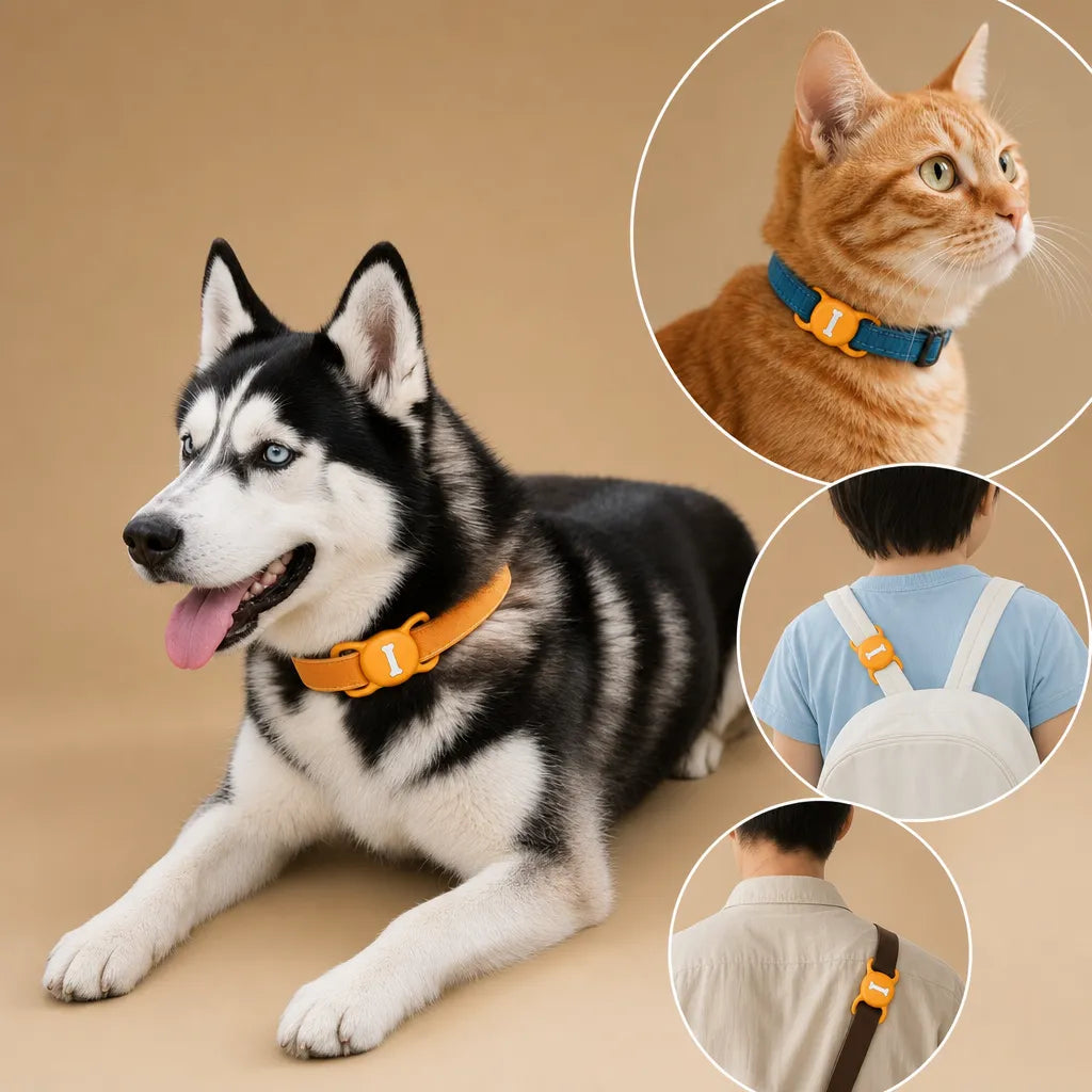 Collier AirTag pour chien - Housse silicone pour tracker