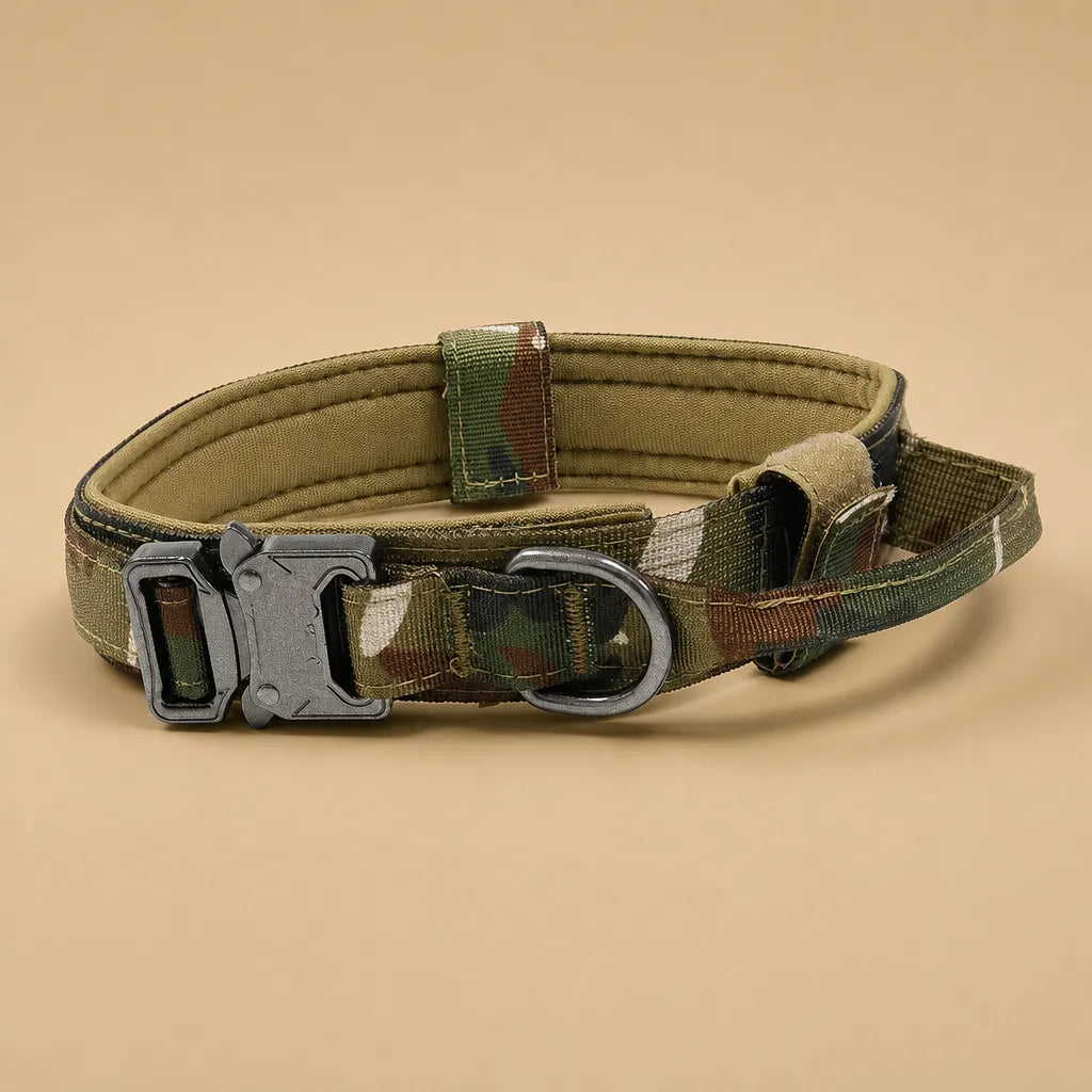 Collier tactique chien - Nylon militaire poignée métal M à XL