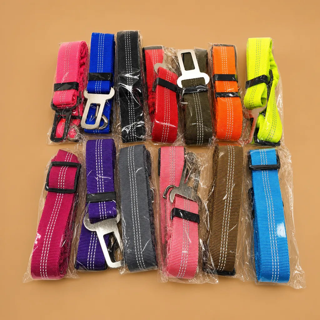 Ceinture de sécurité chien - Nylon réfléchissant réglable