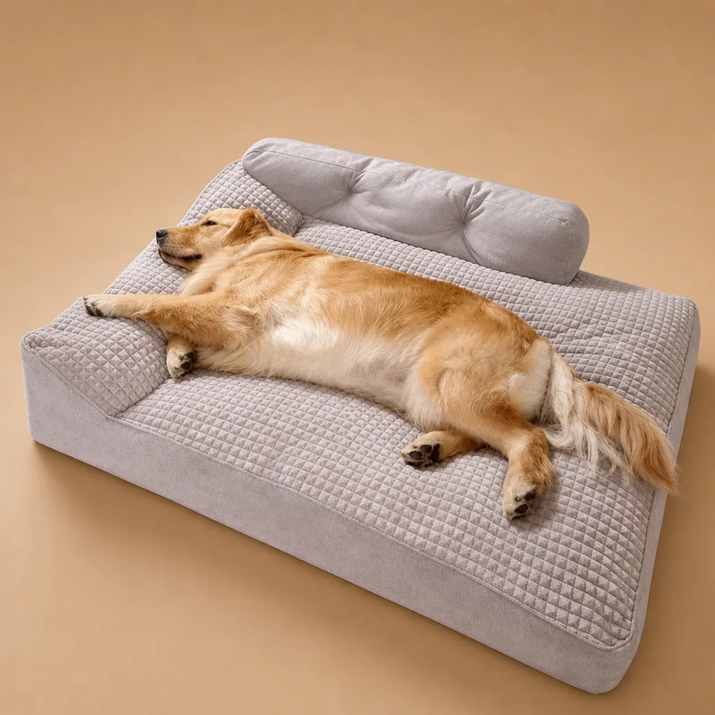 Pouf pour chien canapé luxe - Velours doux housse lavable