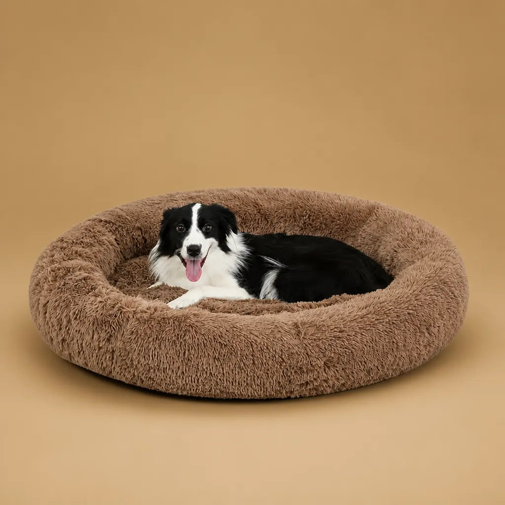 Panier en peluche pour chien rond et ultra-doux - 6 tailles