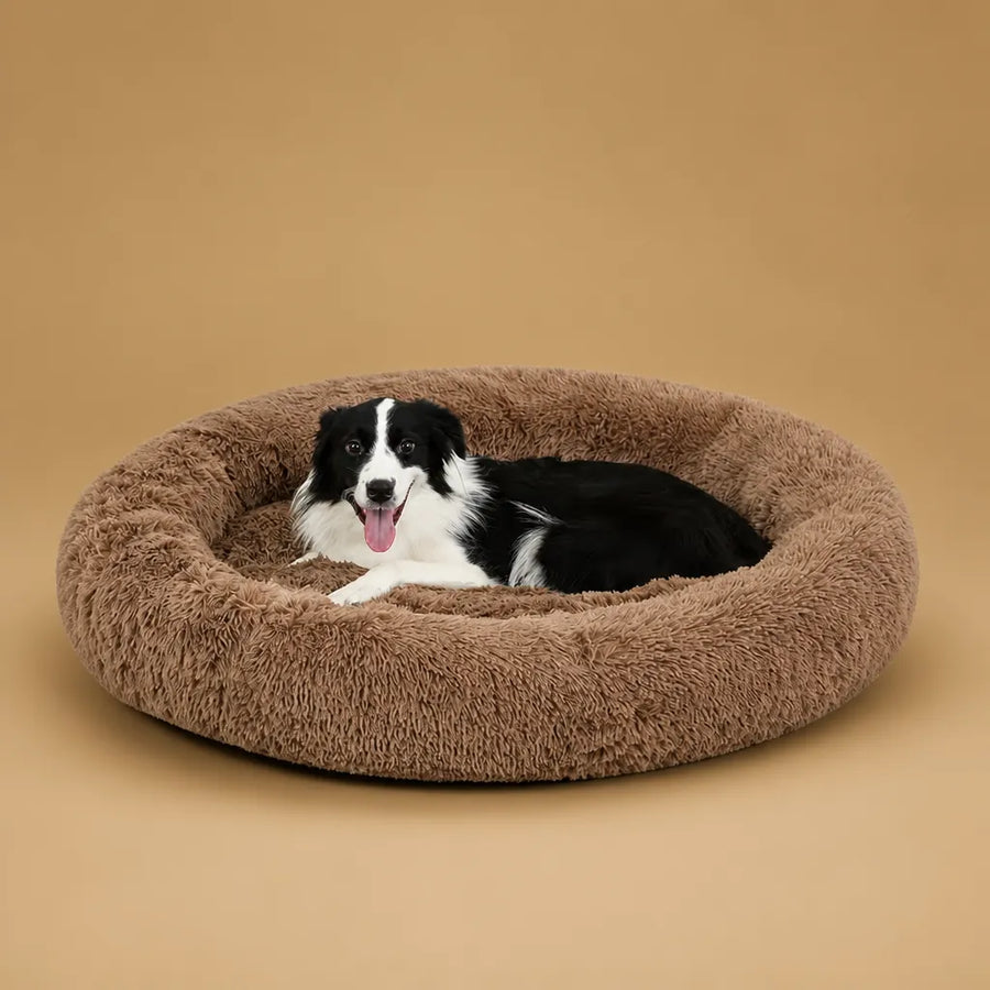 Panier en peluche pour chien rond et ultra-doux - 6 tailles