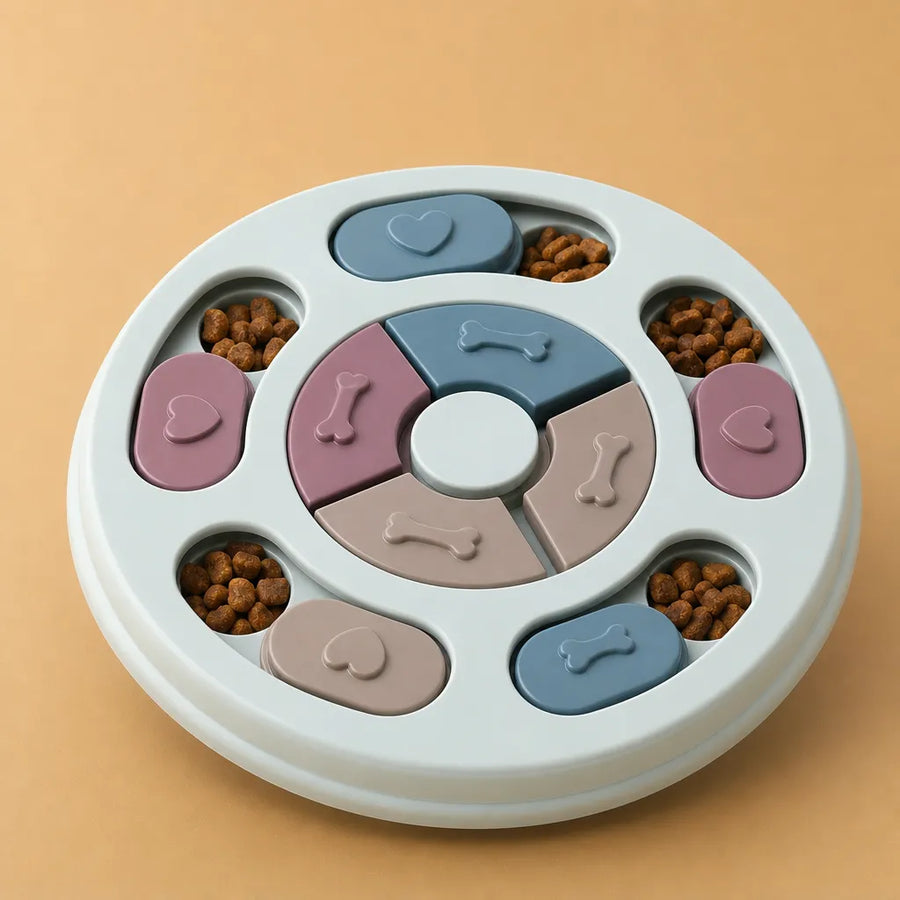 Jouet chien cache nourriture - Plateau interactif rotatif