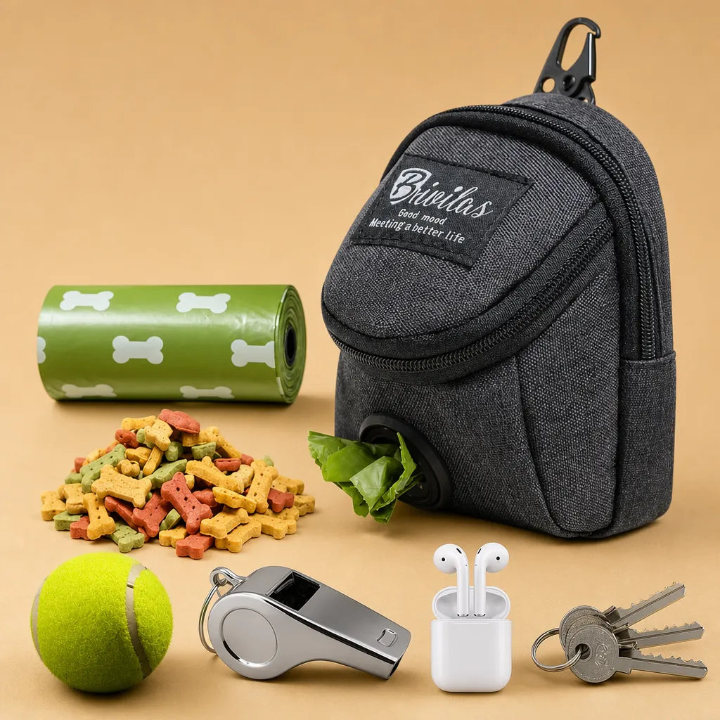 Sac pour friandises chien 2 en 1 - Distributeur sacs inclus