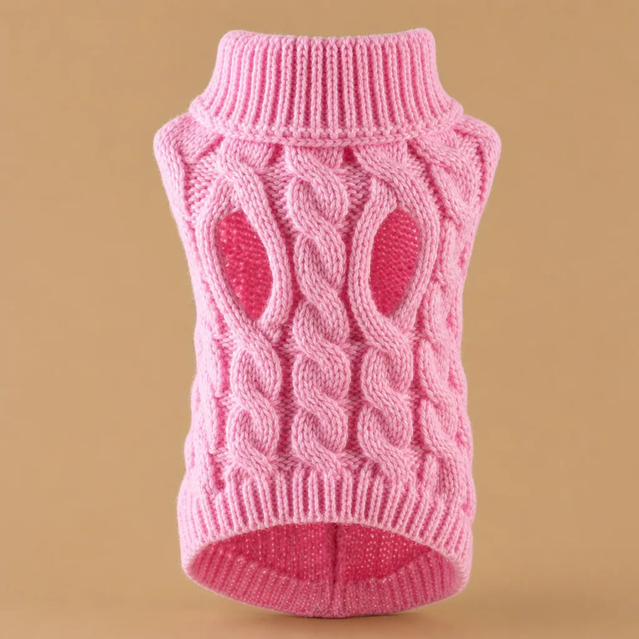 Pull en tricot pour chien torsadé - 7 coloris